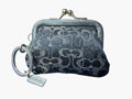 Coach Signature Jacquard Mini Lurex Kisslock Coin Purse Bag Charm, image 1 of 8