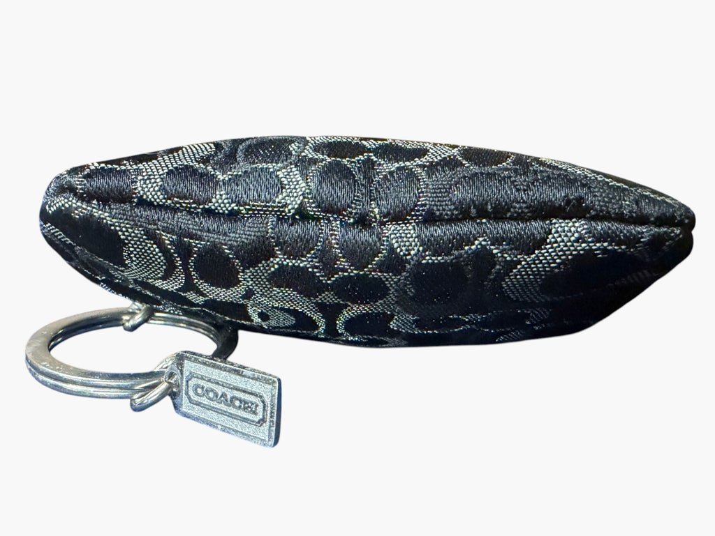 Coach Signature Jacquard Mini Lurex Kisslock Coin Purse Bag Charm, image 7 of 8