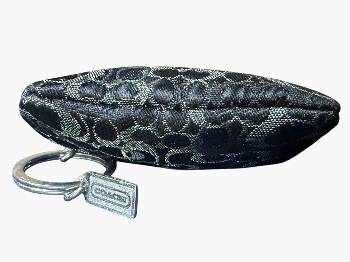 Coach Signature Jacquard Mini Lurex Kisslock Coin Purse Bag Charm, image 7 of 8