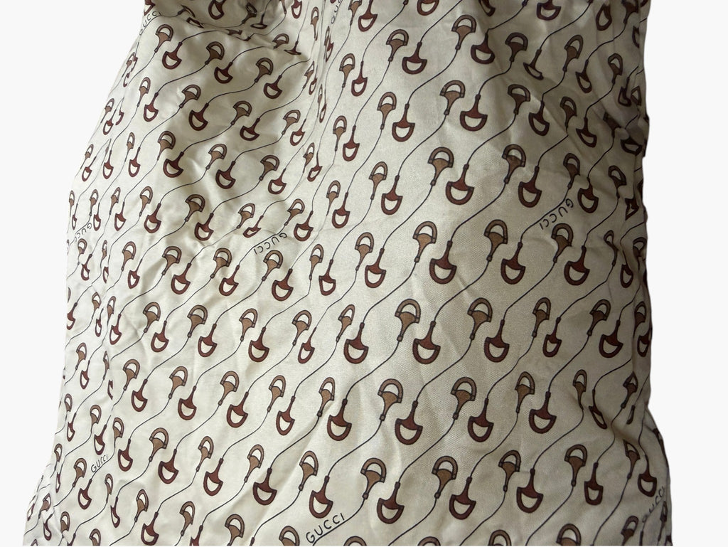 Vintage Gucci Horsebit Print Foldable Tote in Brown Leather Pouch, image 2 of 10