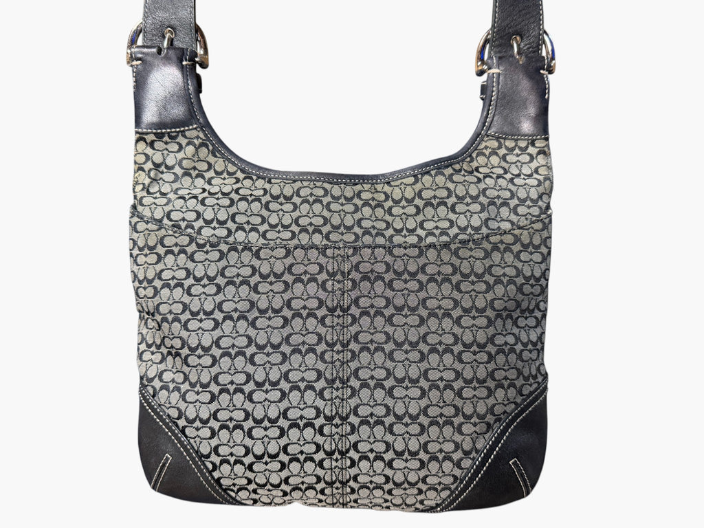 Coach Soho Signature Mini C Jacquard Hobo Shoulder Bag in Black and Grey, image 5 of 18