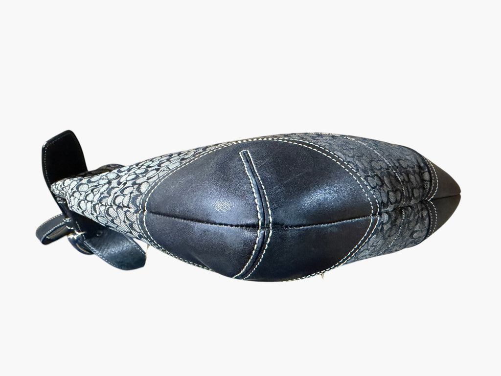 Coach Soho Signature Mini C Jacquard Hobo Shoulder Bag in Black and Grey, image 12 of 18