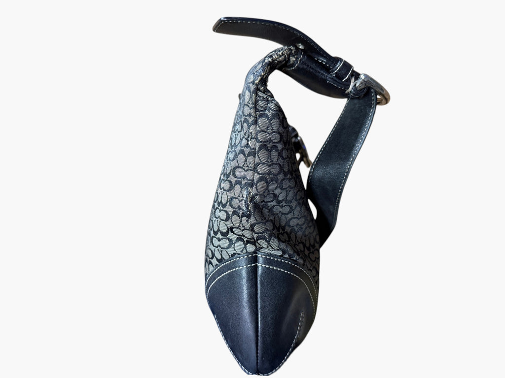 Coach Soho Signature Mini C Jacquard Hobo Shoulder Bag in Black and Grey, image 9 of 18