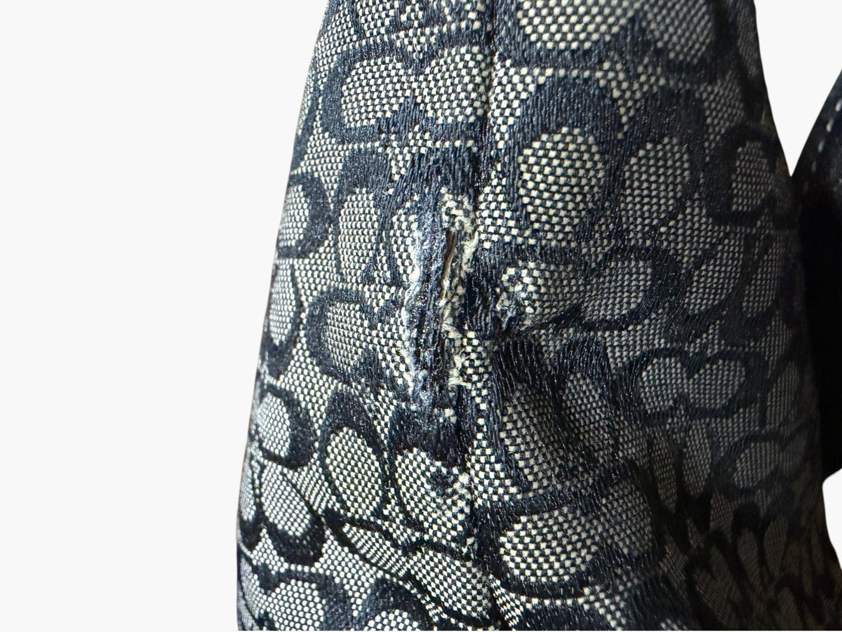 Coach Soho Signature Mini C Jacquard Hobo Shoulder Bag in Black and Grey, image 13 of 18