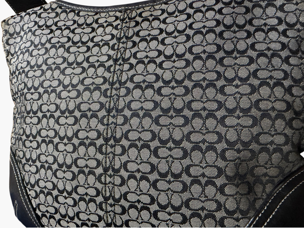 Coach Soho Signature Mini C Jacquard Hobo Shoulder Bag in Black and Grey, image 6 of 18