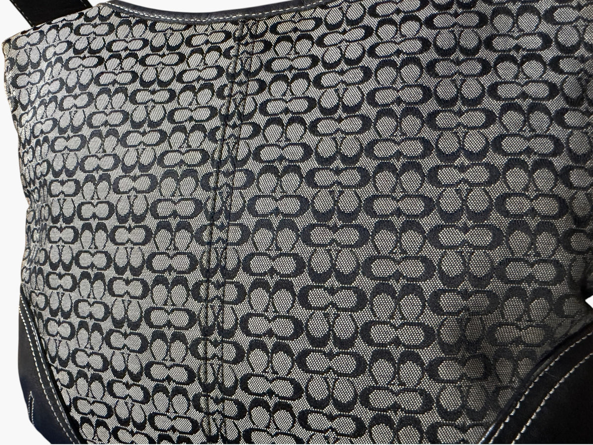 Coach Soho Signature Mini C Jacquard Hobo Shoulder Bag in Black and Grey, image 6 of 18