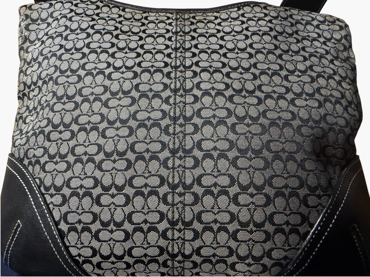 Coach Soho Signature Mini C Jacquard Hobo Shoulder Bag in Black and Grey, image 4 of 18