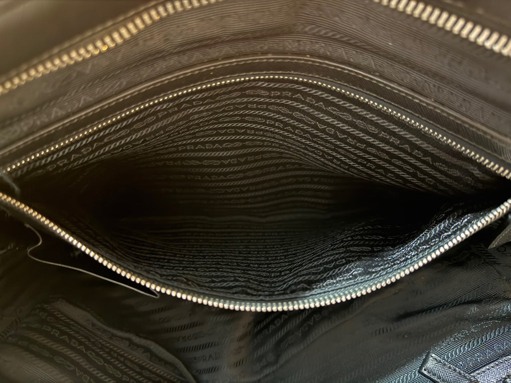Prada Saffiano Leder Aktentasche Schwarz