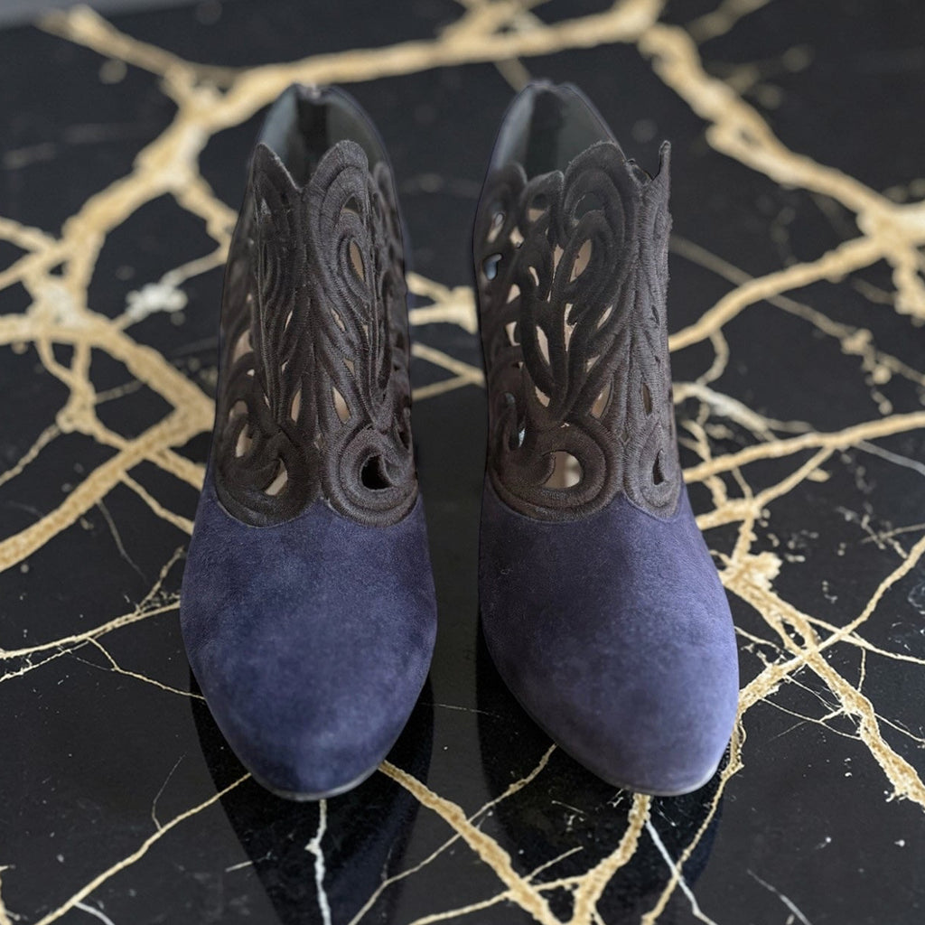 Emporio Armani Navy And Black High Heel Shoes, UK4 EU37