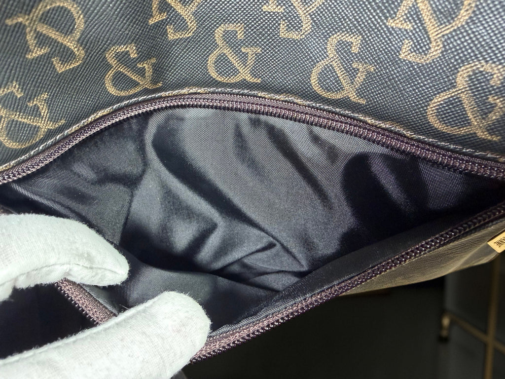 Pinky & Dianne Monogram Canvas Tote Bag – Black &amp; Gold
