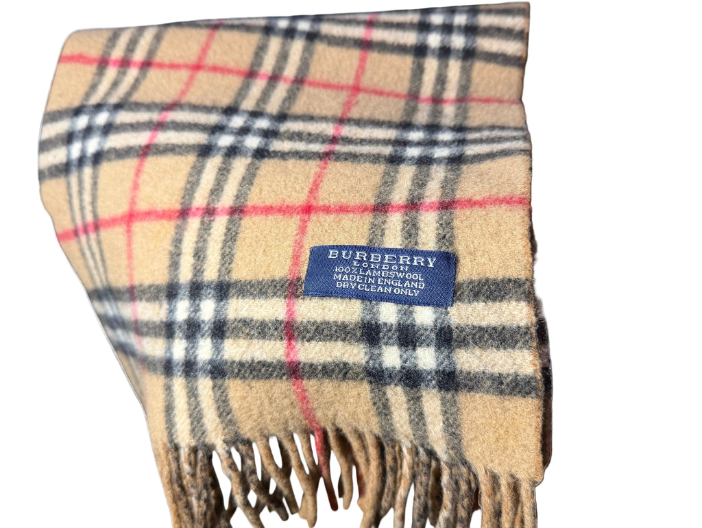 Burberry Traditional Nova Check Lambs Wool Scarf