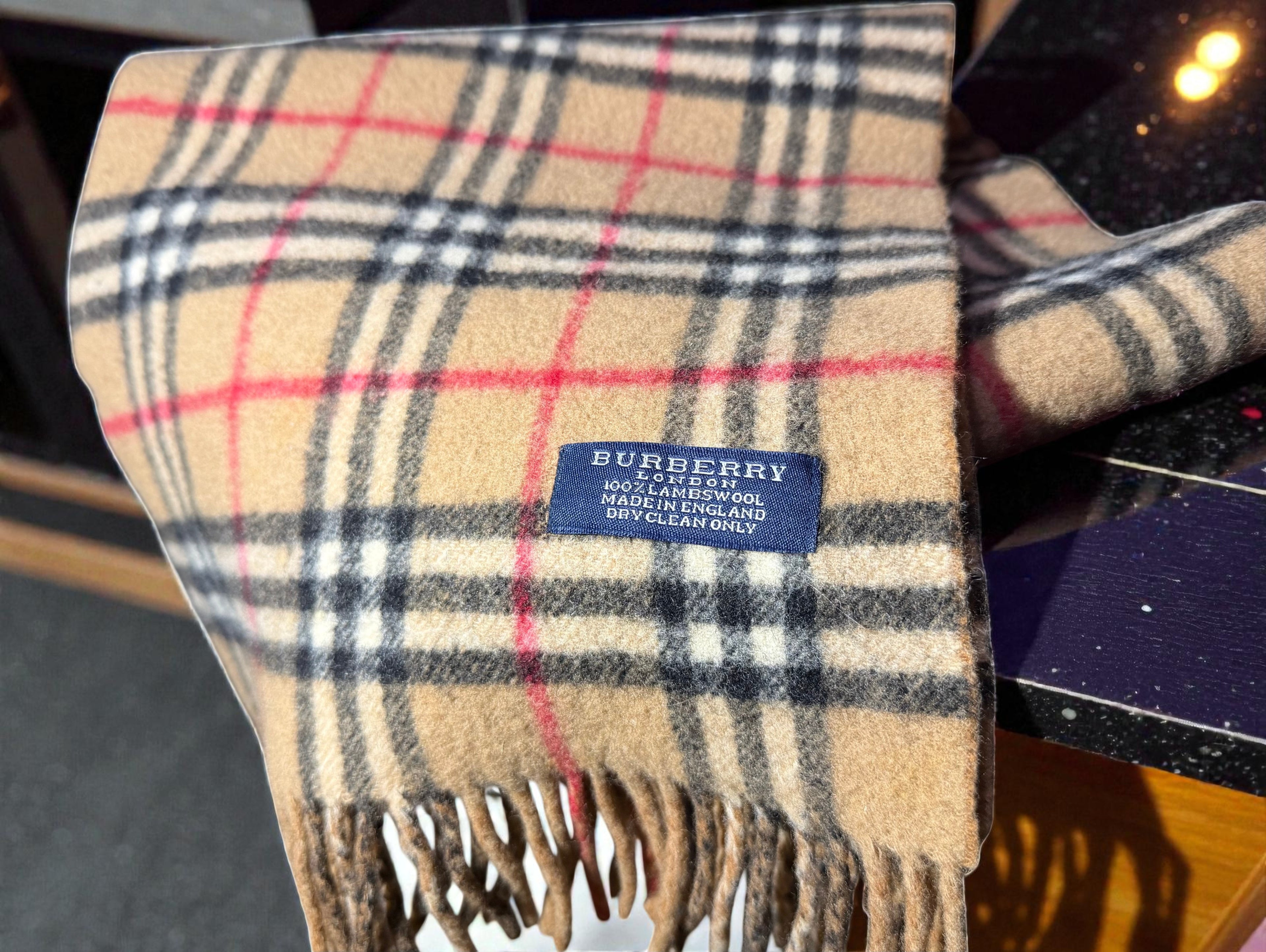 Burberry Traditional Nova Check Lambs Wool Scarf