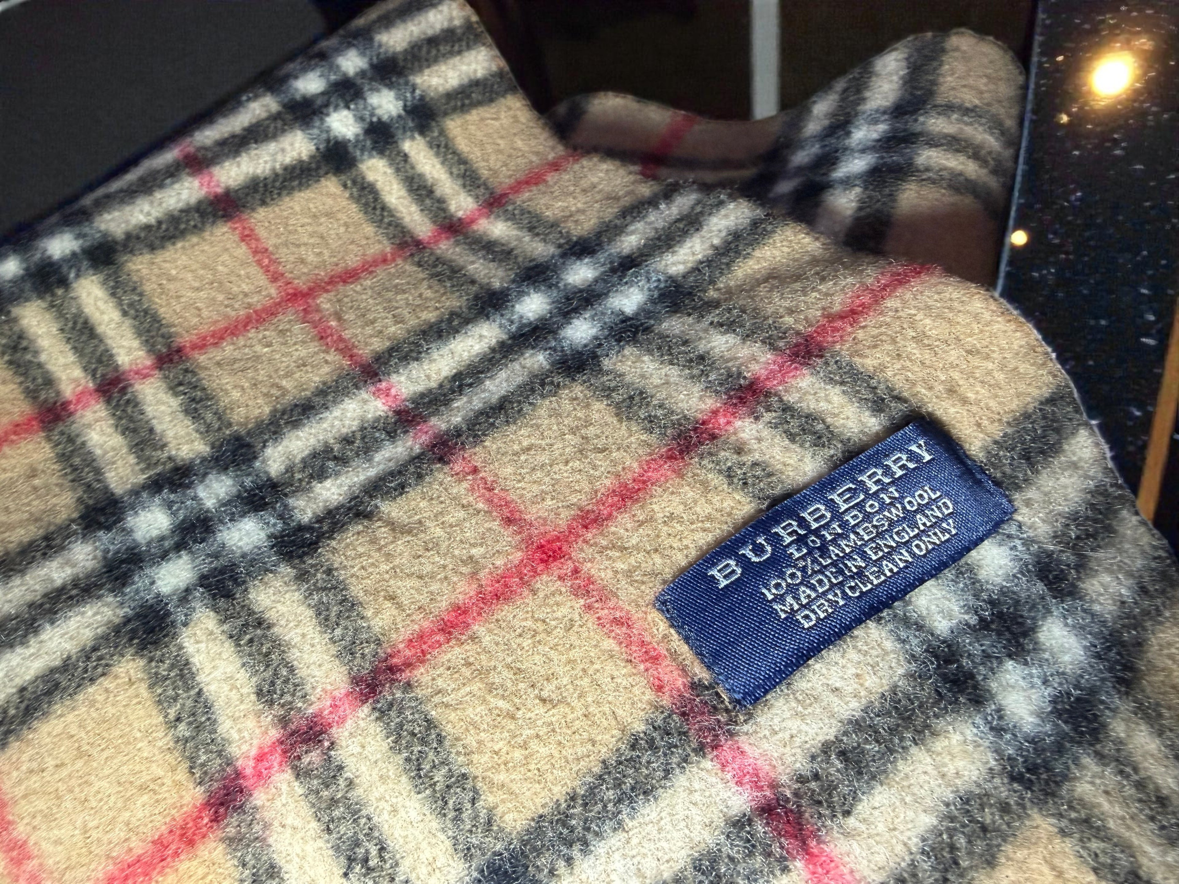 Burberry Traditional Nova Check Lambs Wool Scarf
