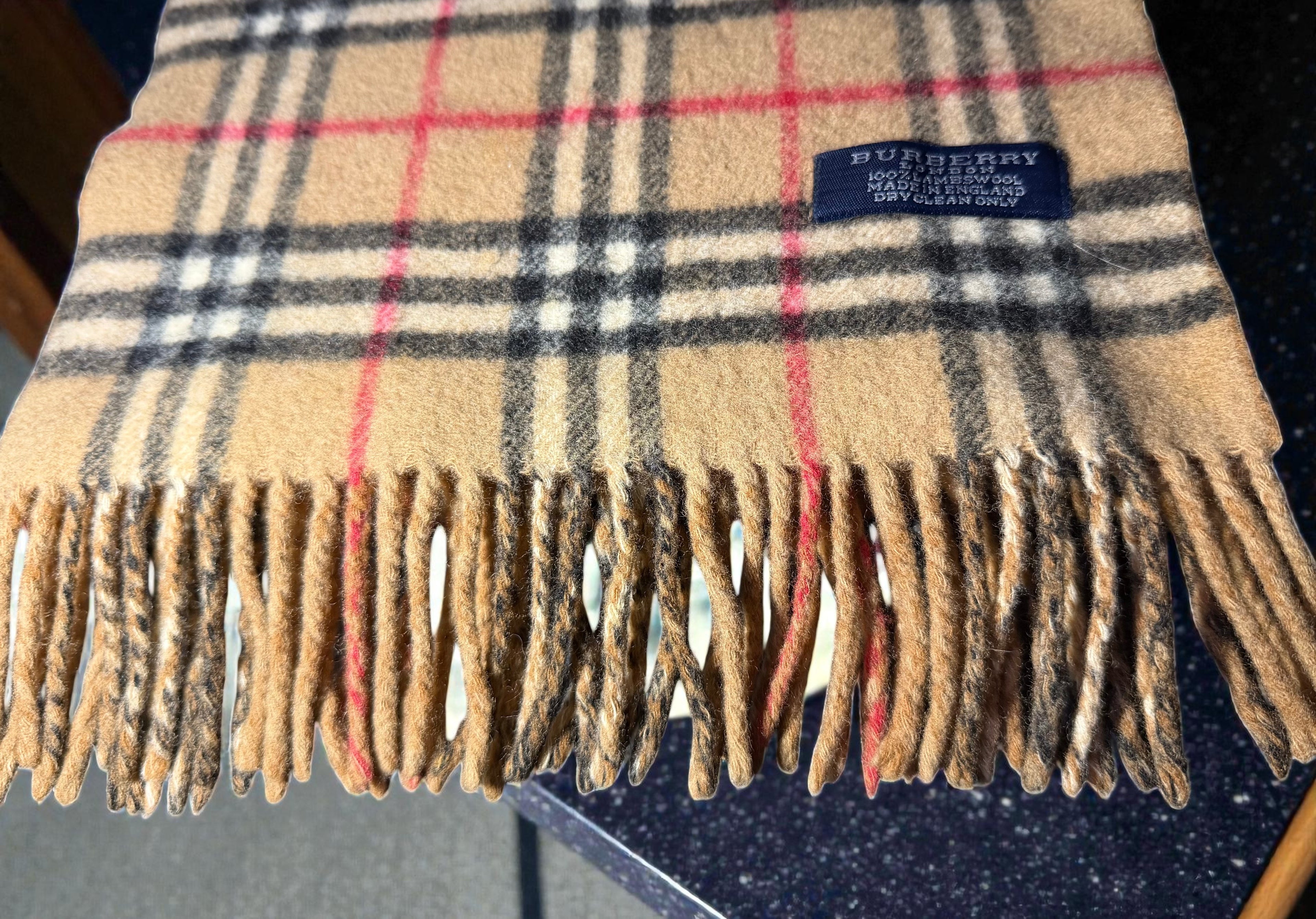Burberry Traditional Nova Check Lambs Wool Scarf