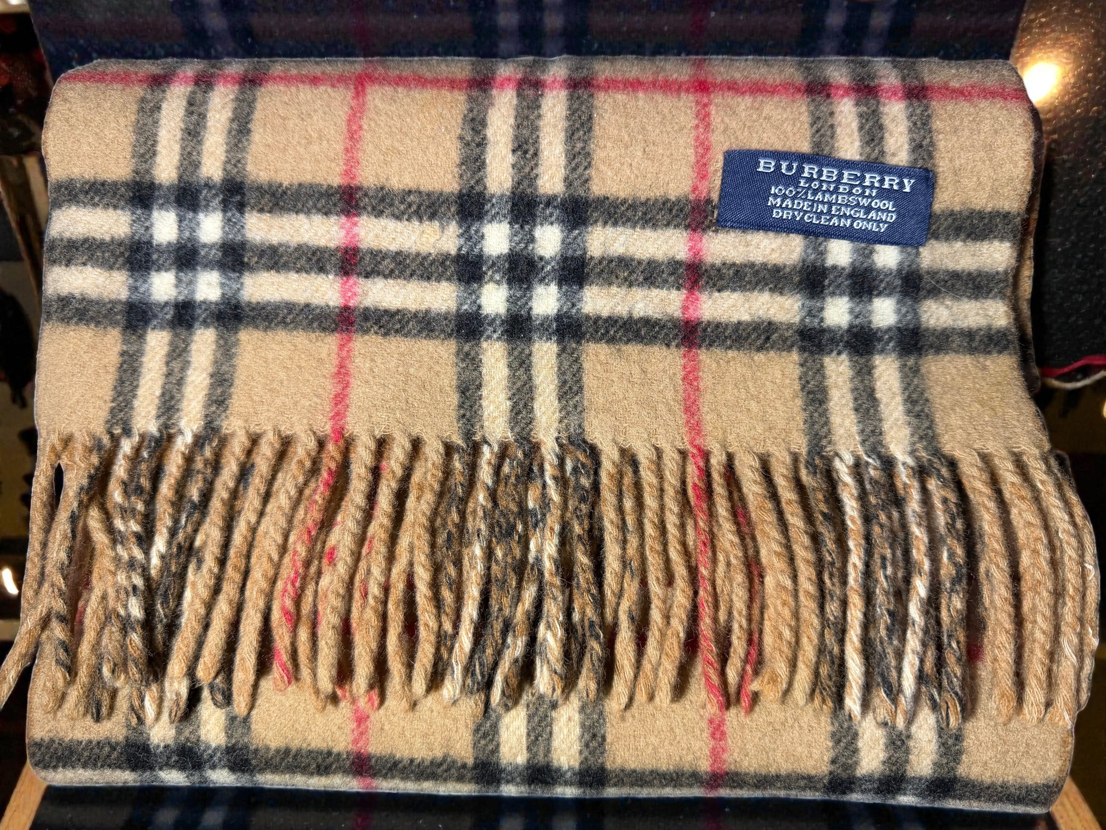 Burberry Traditional Nova Check Lambs Wool Scarf