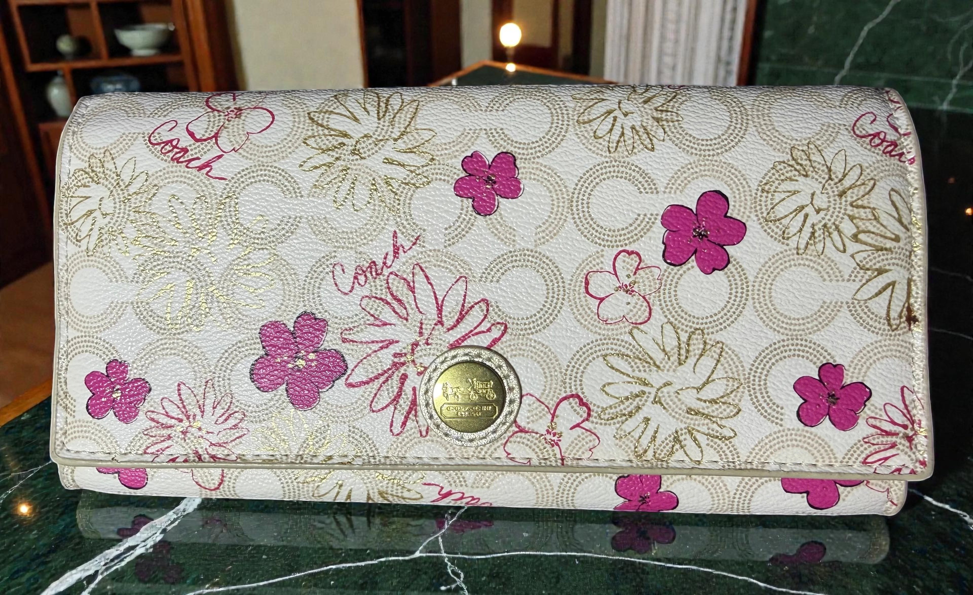 Coach Waverly Floral Leather Wallet