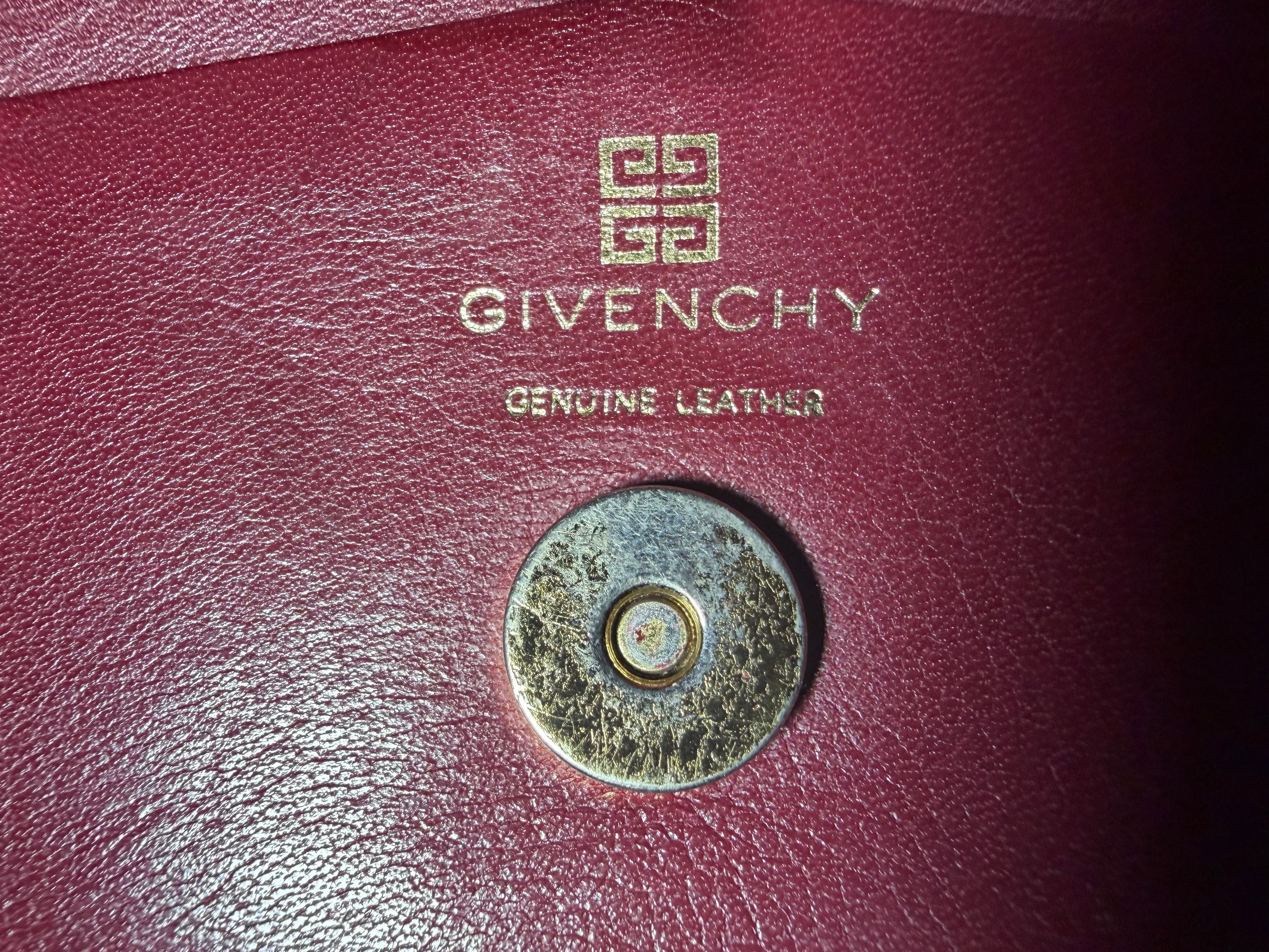 Givenchy Maroon Lambs Leather Diamond Quilted Long Wallet
