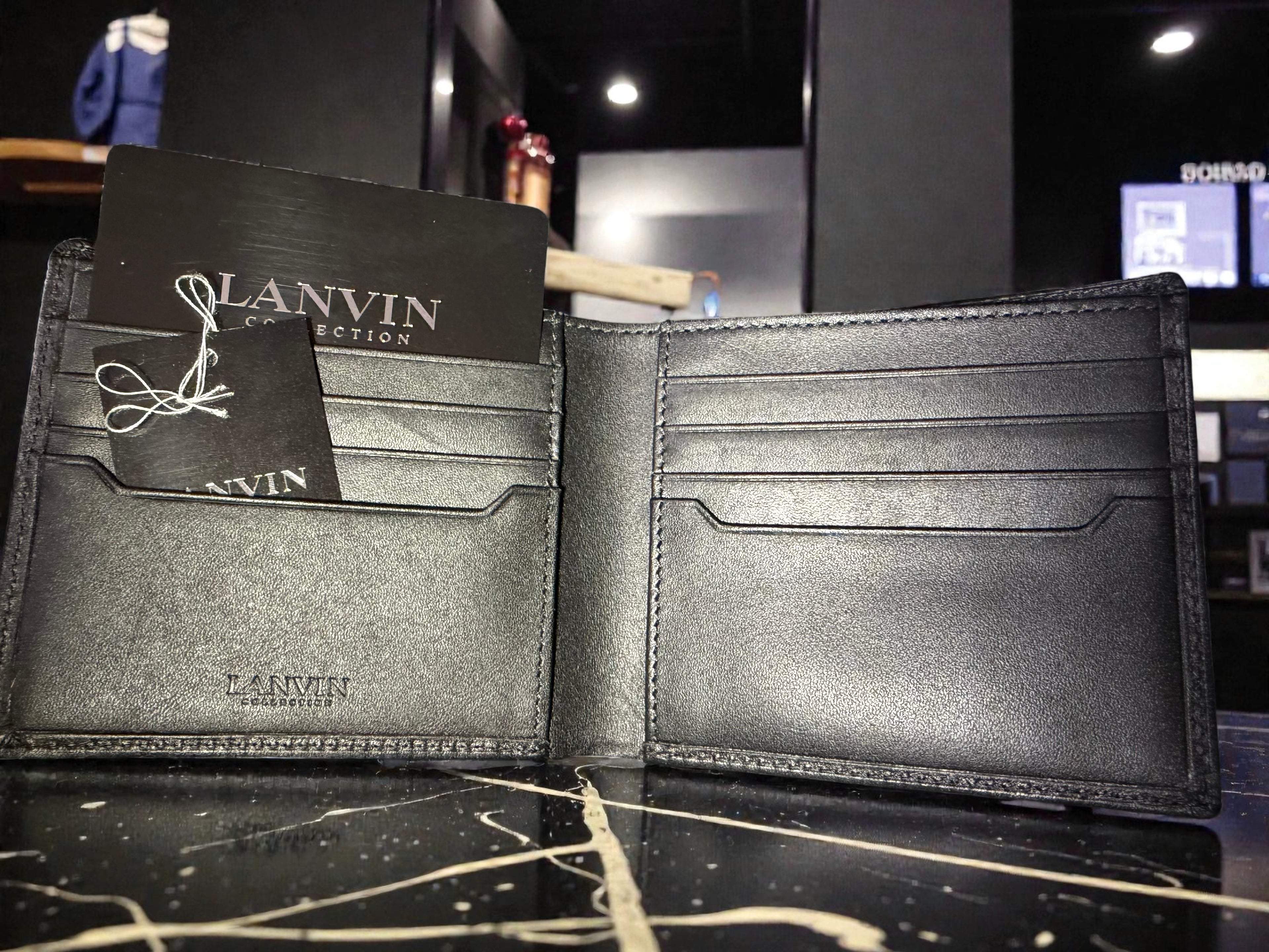 Lanvin Geldbörse aus schwarzem Kalbsleder