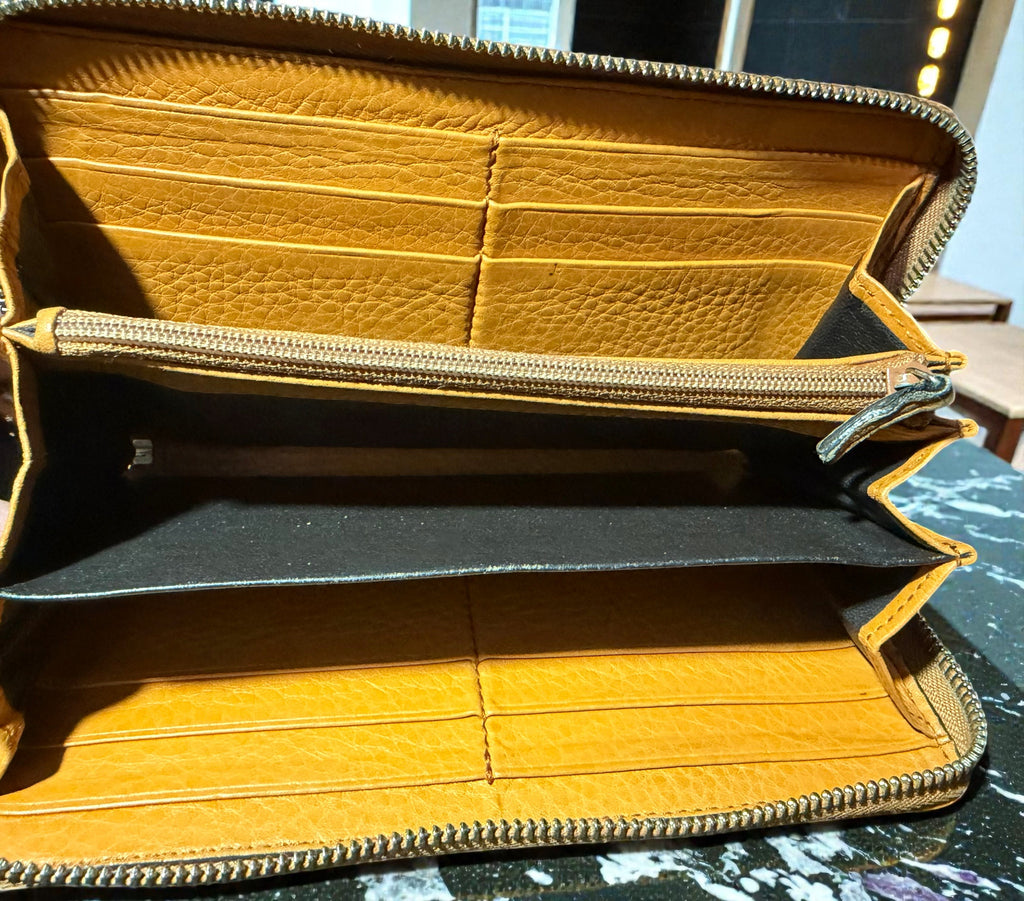 Portefeuille en cuir orange Gucci Soho