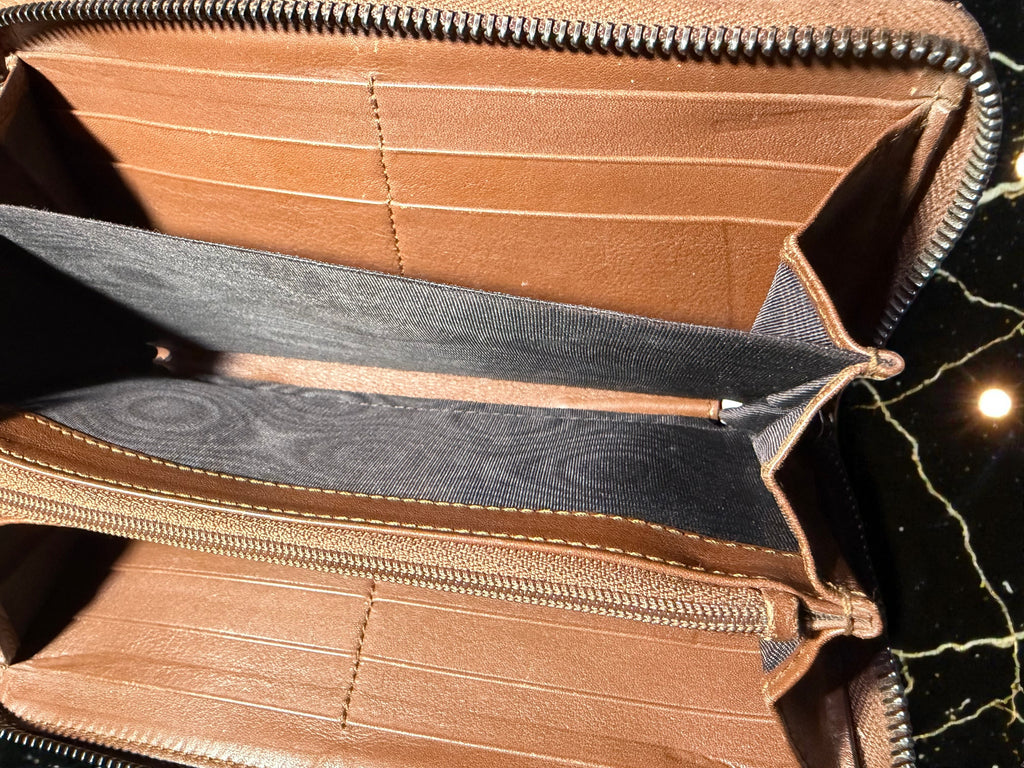 Gucci Guccissima Brown Leather GG Long Wallet