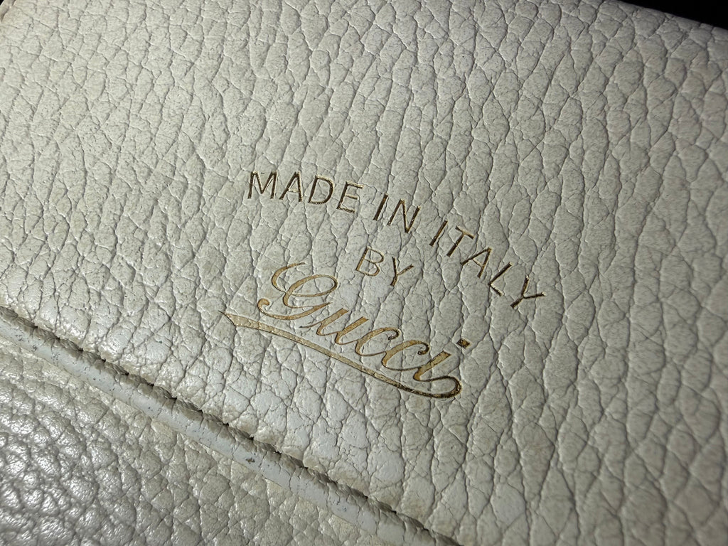 Gucci Bifold Ivory Pebble Leather Wallet