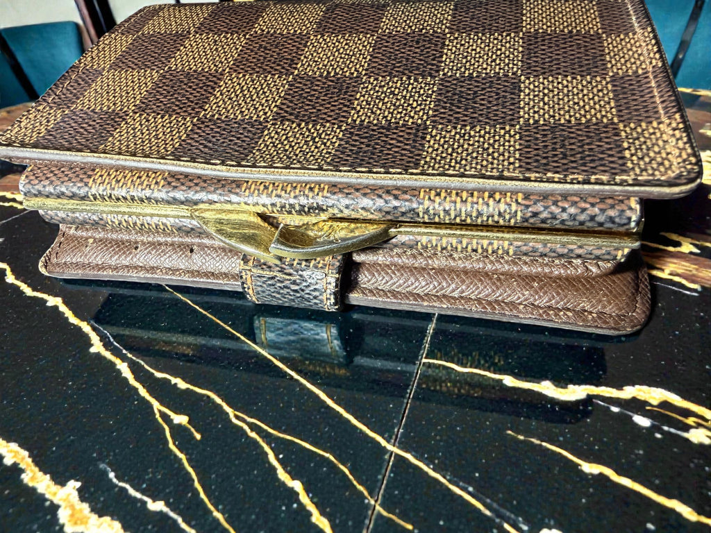 Louis Vuitton Damier Ebene Portefeuille Viennois Kiss Lock Wallet