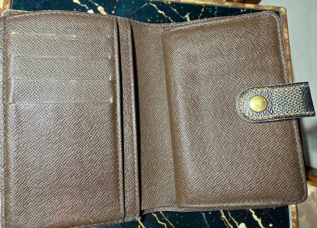 Louis Vuitton Damier Ebene Portefeuille Viennois Kiss Lock Wallet