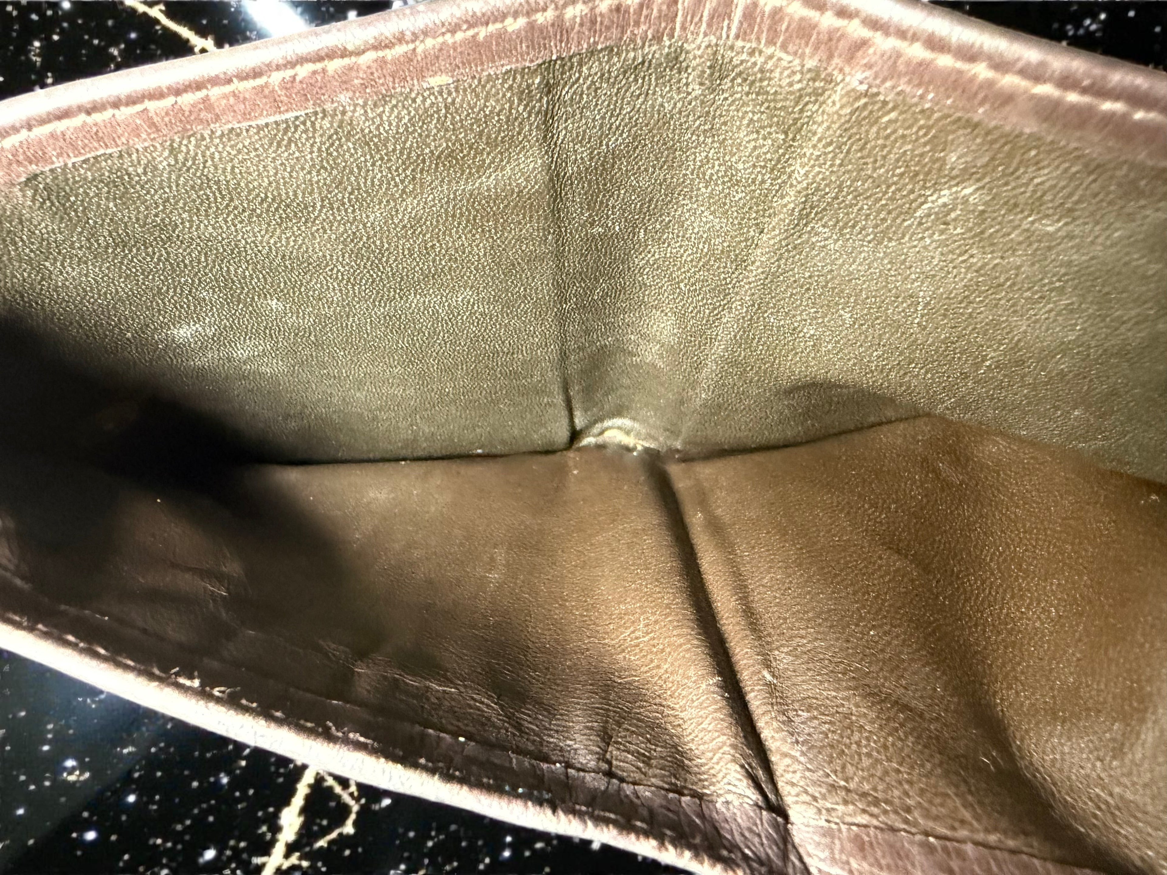 Gucci Square G Pattern Vintage Bifold Suede and Leather Wallet