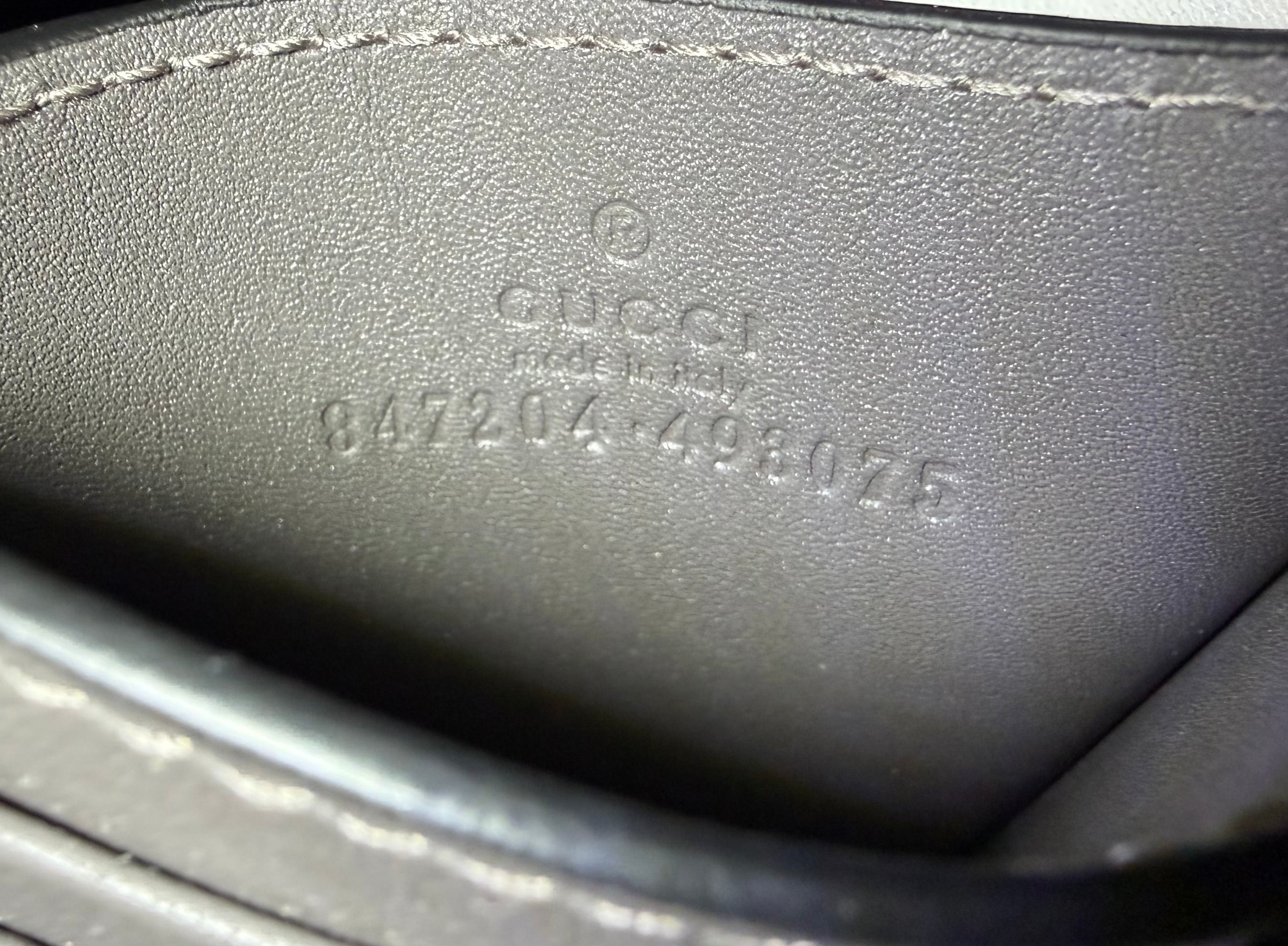 Gucci GG Emblem Grey Leather Card Wallet