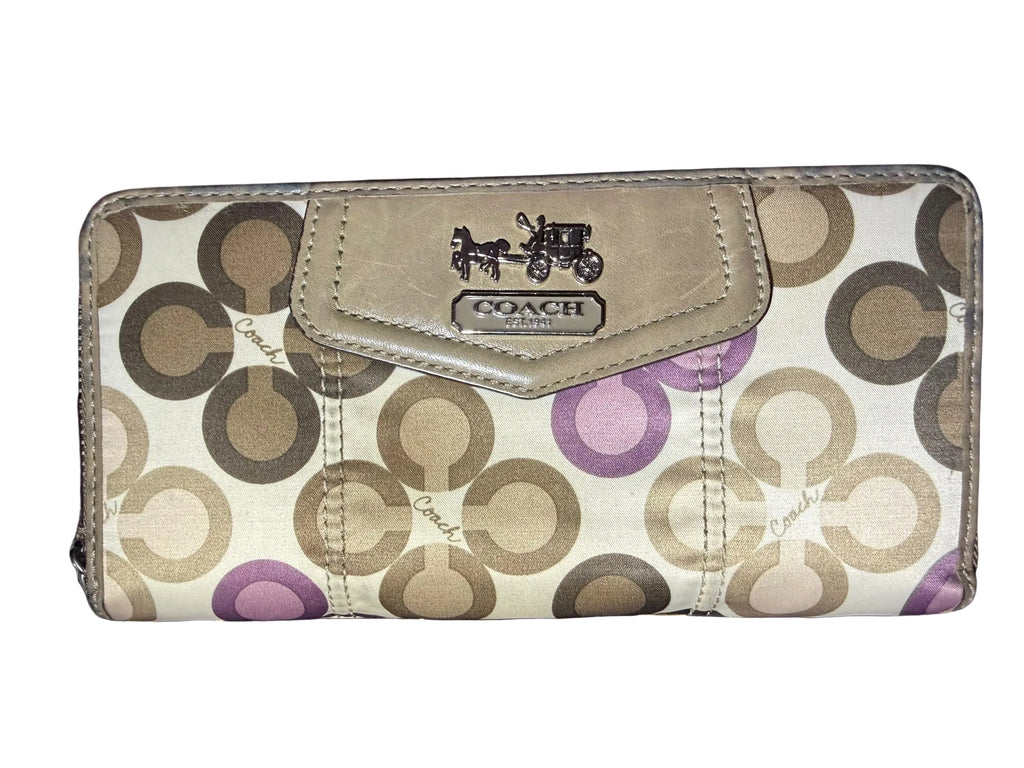 Coach Long Zip-Around Wallet in Signature Optic Art