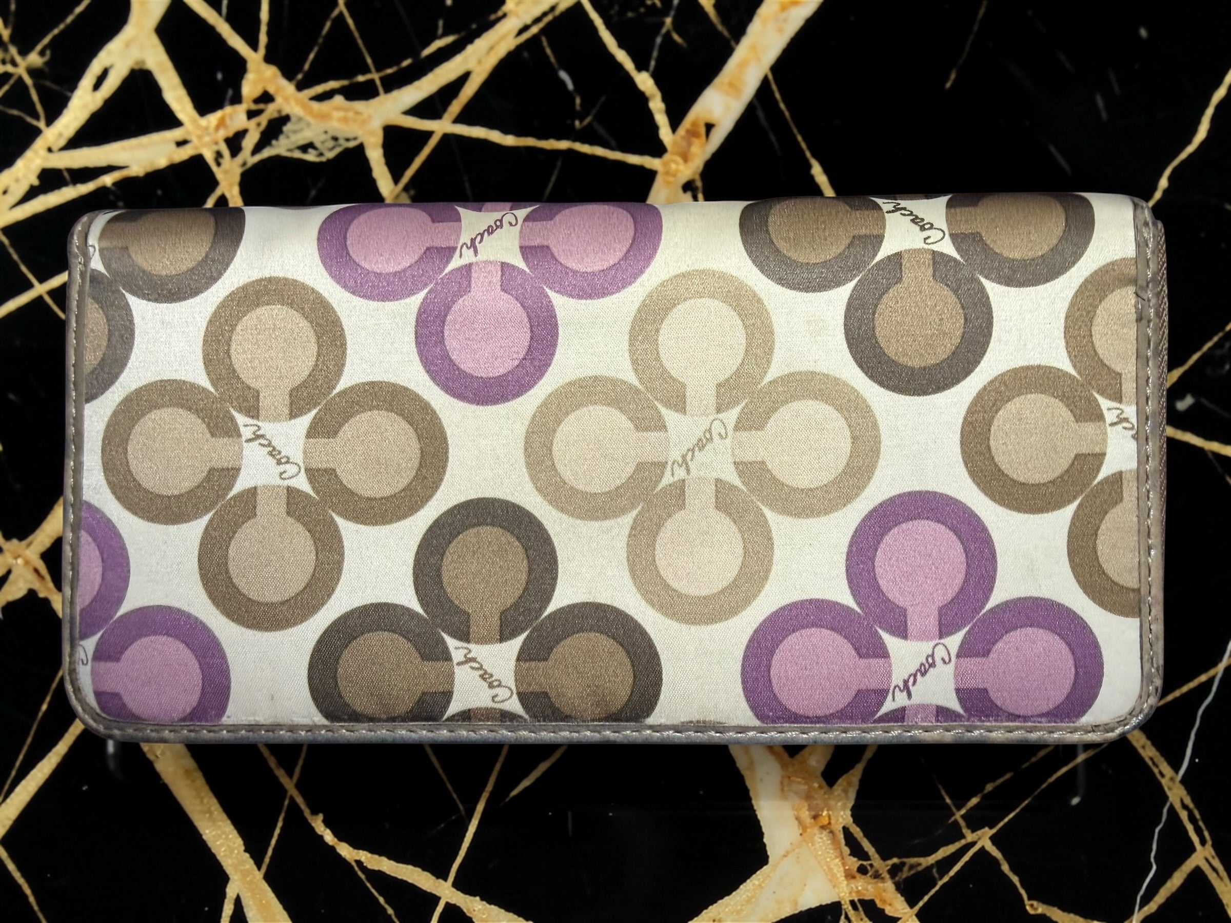 Coach Long Zip-Around Wallet in Signature Optic Art