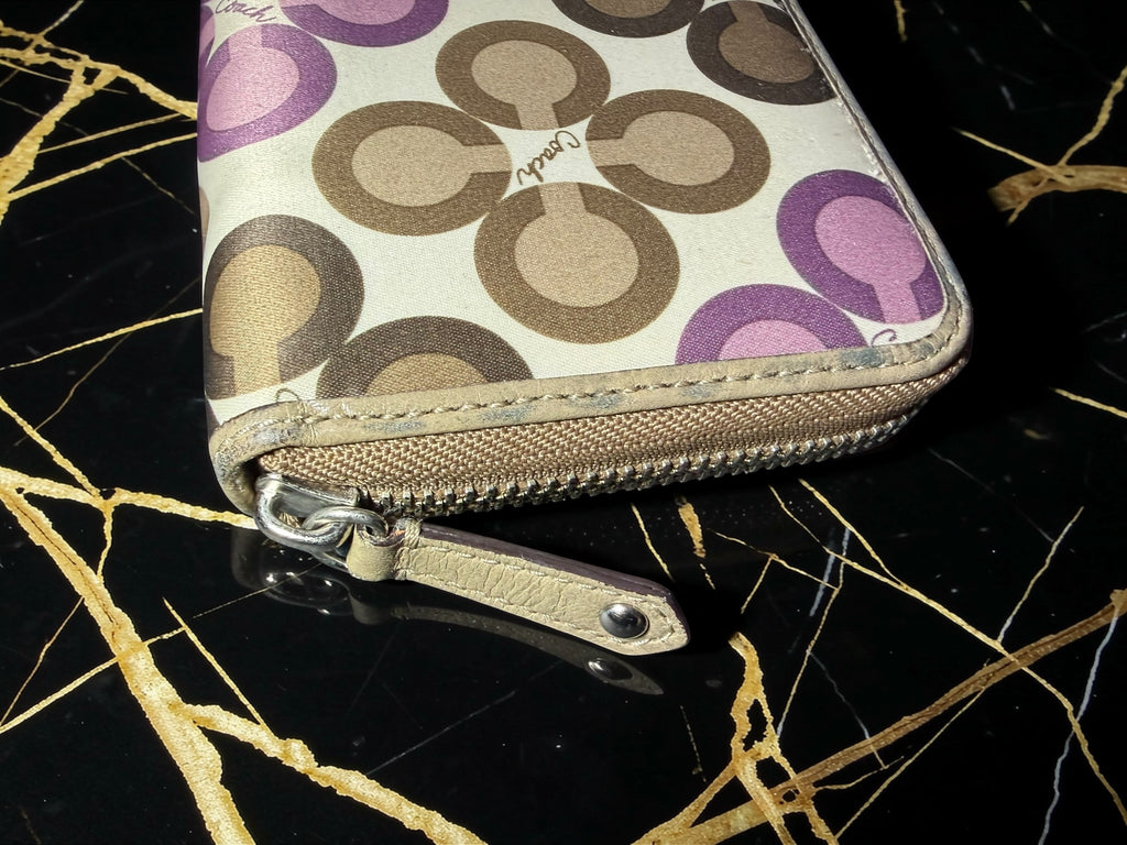 Coach Long Zip-Around Wallet in Signature Optic Art