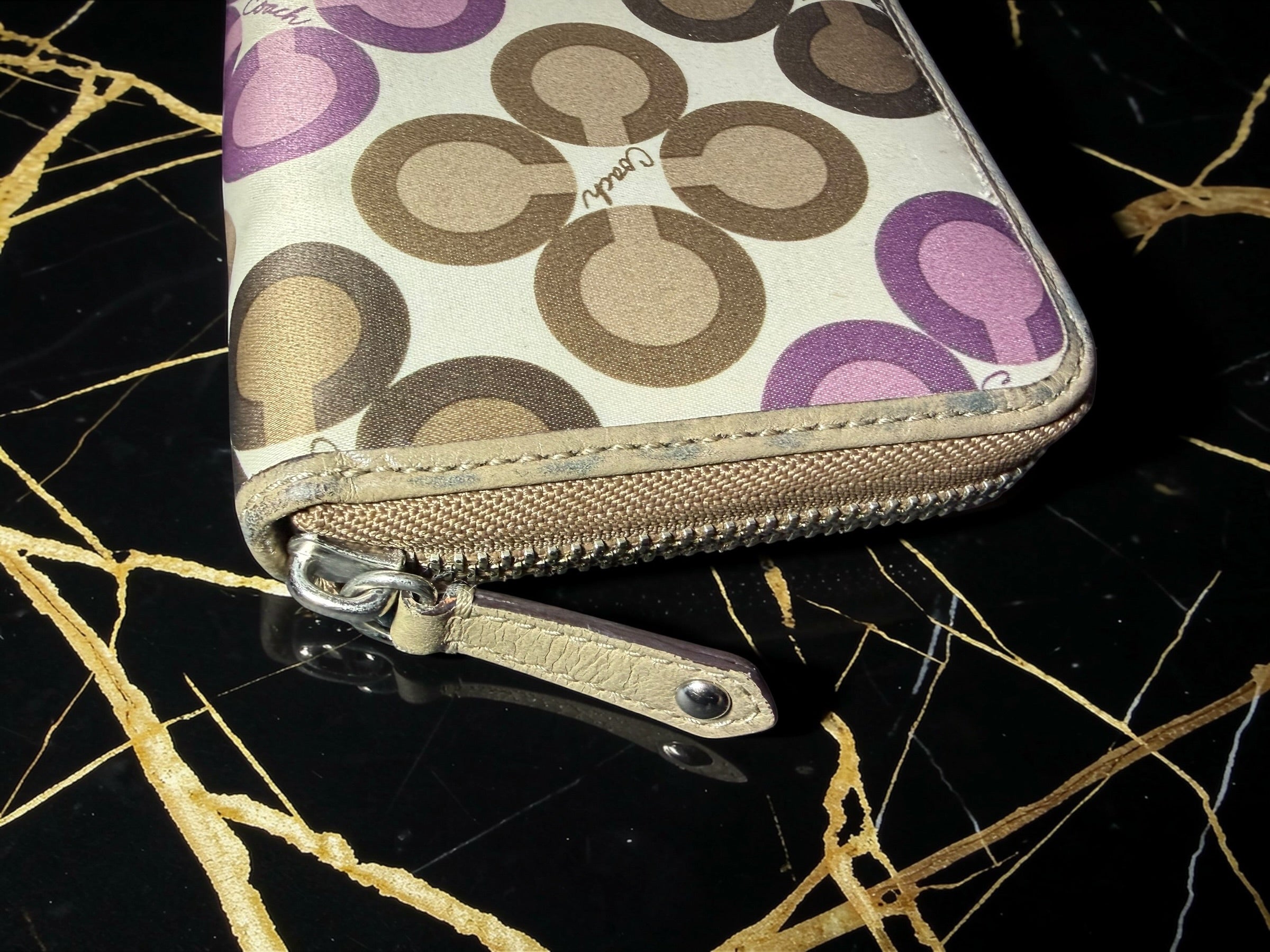 Coach Long Zip-Around Wallet in Signature Optic Art