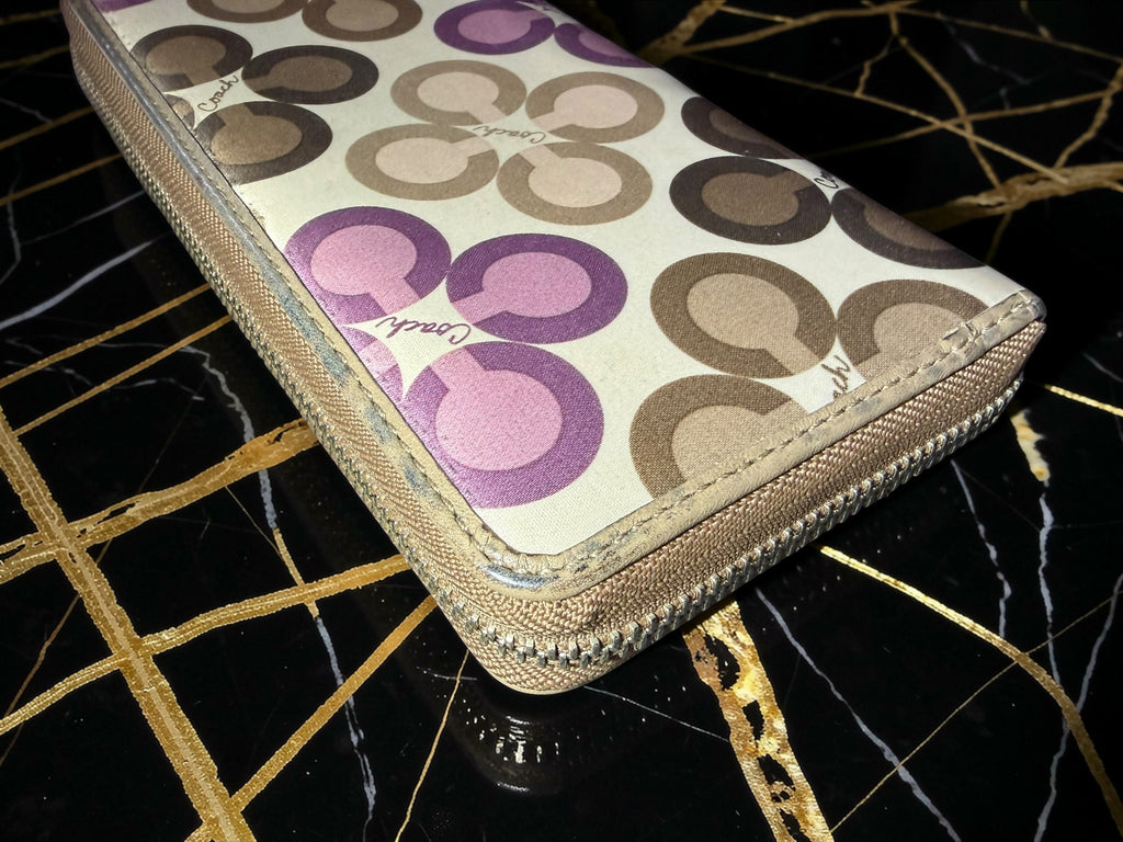 Coach Long Zip-Around Wallet in Signature Optic Art