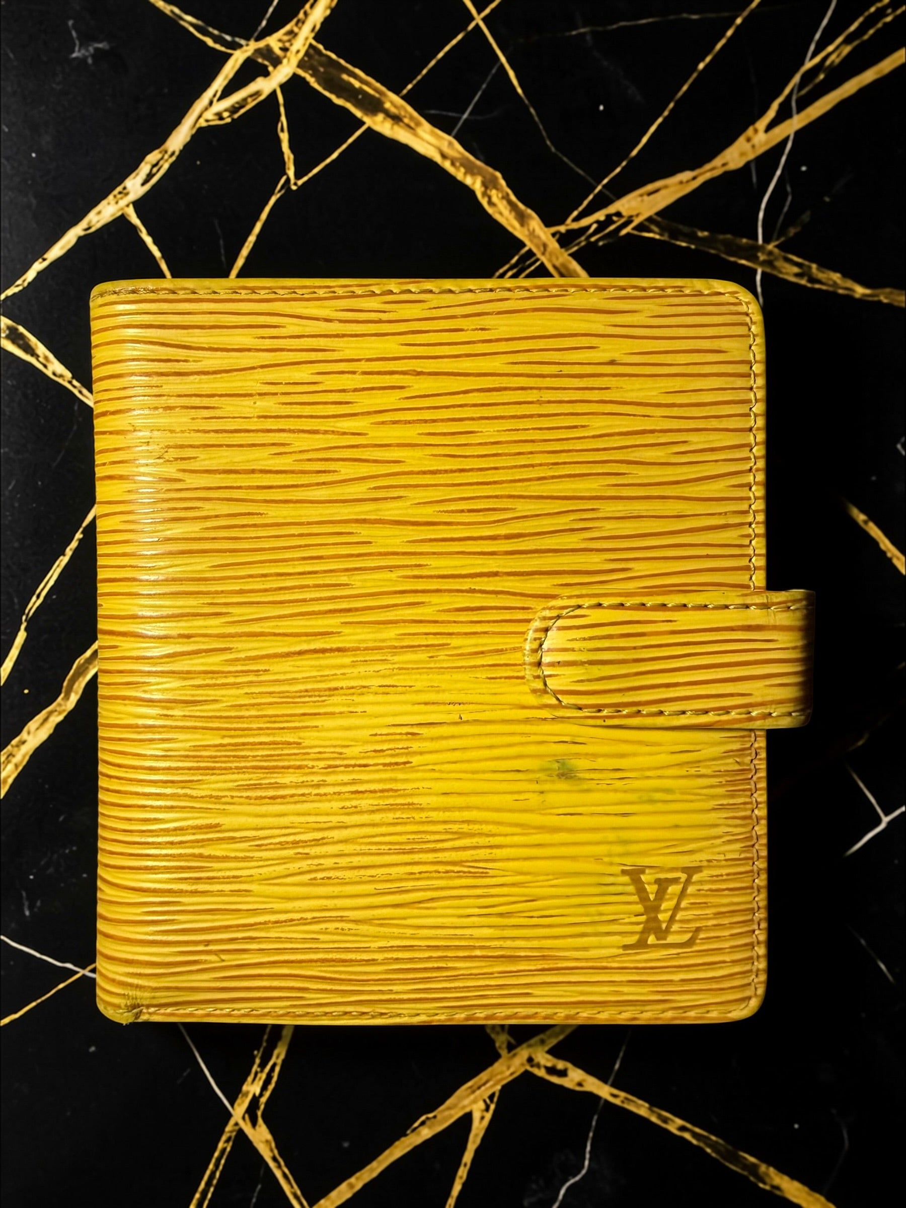 Louis Vuitton Yellow Epi Leather Compact Bifold Wallet