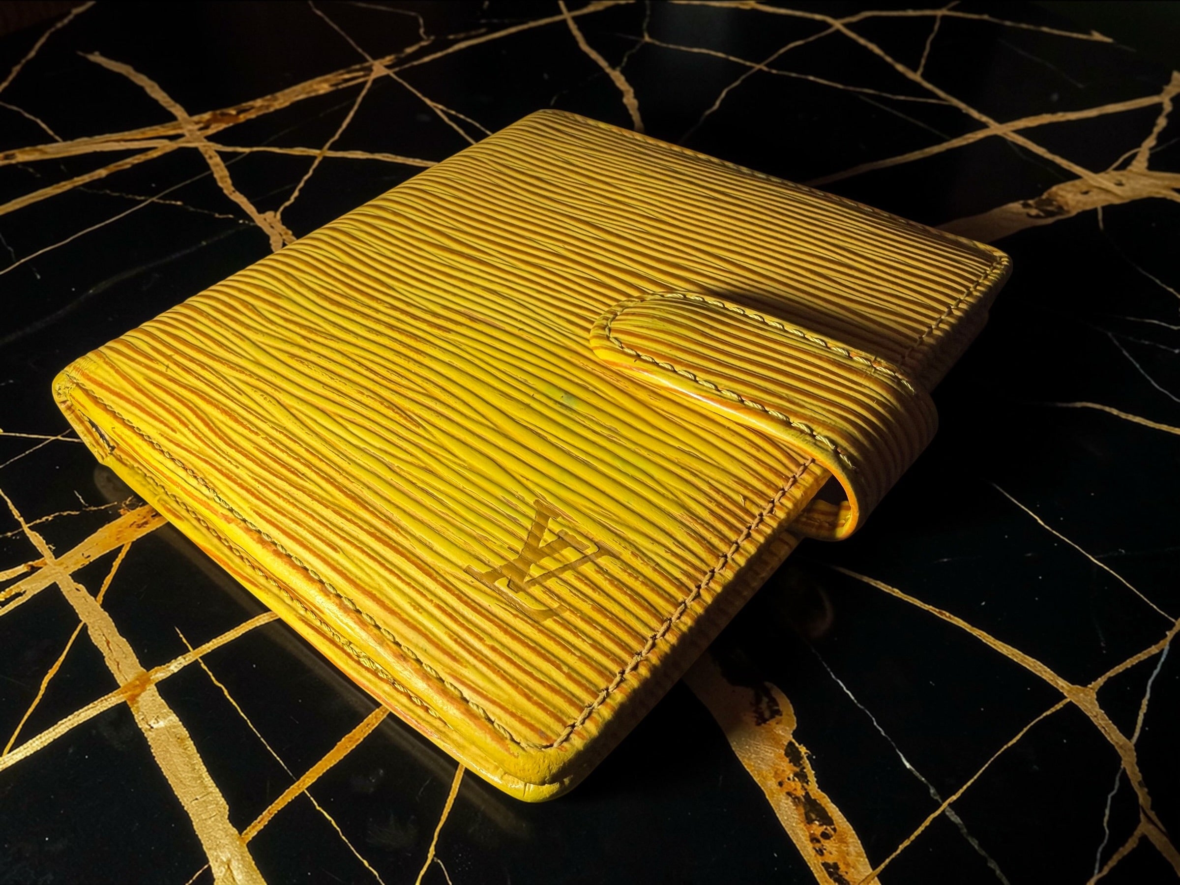 Louis Vuitton Yellow Epi Leather Compact Bifold Wallet