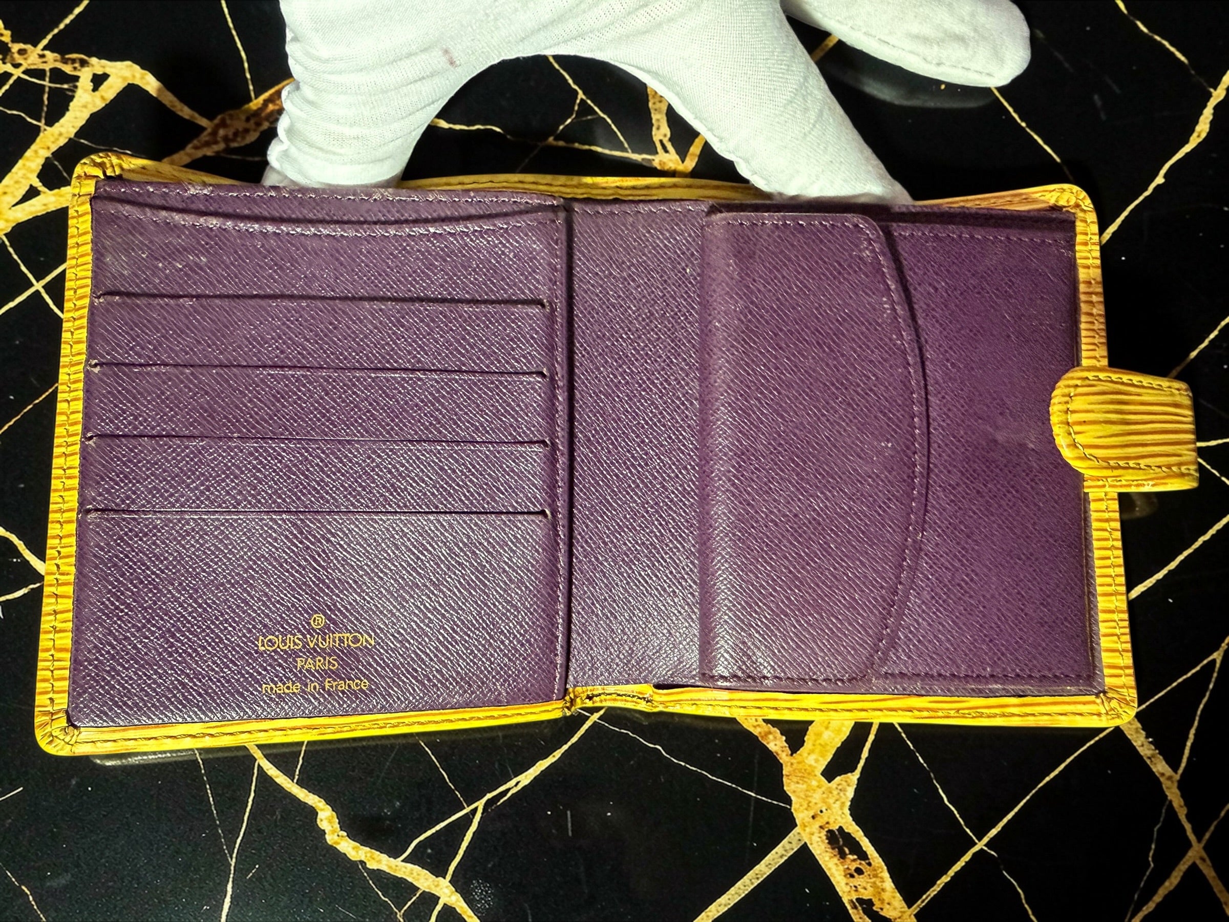 Louis Vuitton Yellow Epi Leather Compact Bifold Wallet