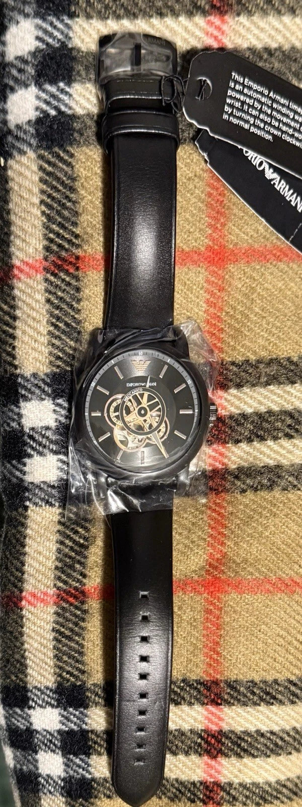 Emporio Armani Herrenuhr Meccanico AR60012 Lederarmband NEU mit Etikett