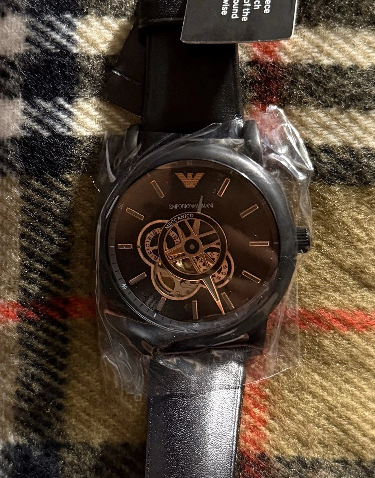 Emporio Armani Herrenuhr Meccanico AR60012 Lederarmband NEU mit Etikett