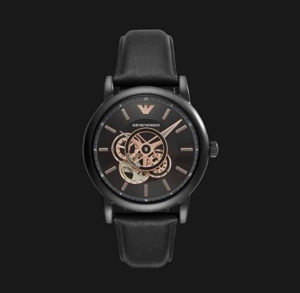 Emporio Armani Herrenuhr Meccanico AR60012 Lederarmband NEU mit Etikett