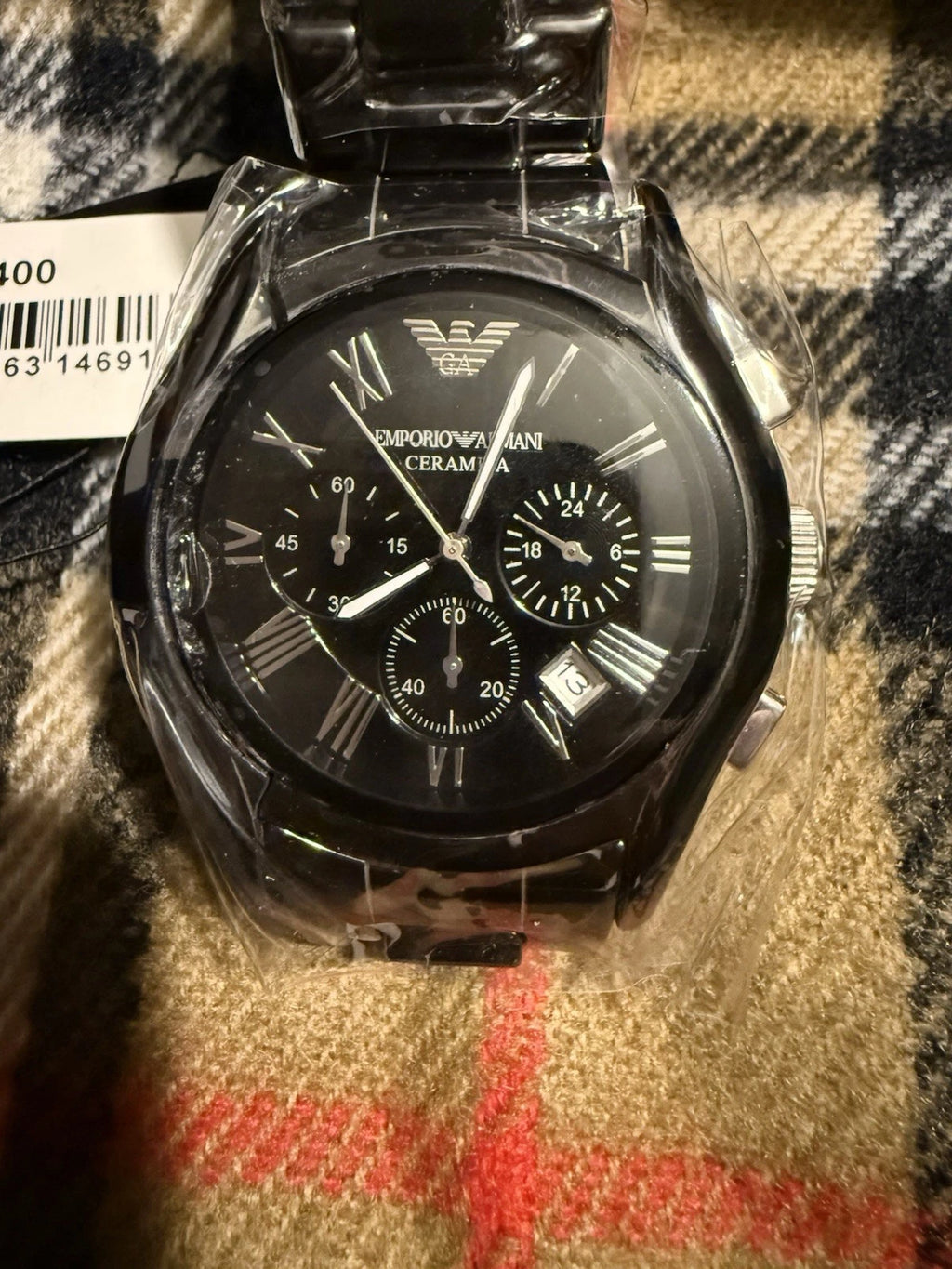 Emporio Armani Ceramica Herren Chronograph Quarzuhr mit Datum AR-1400