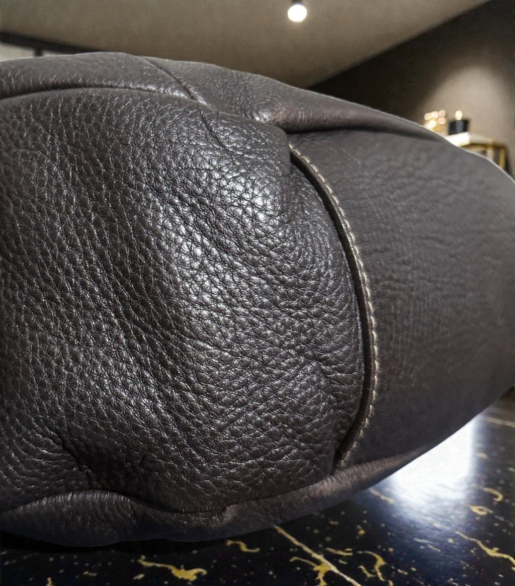 Furla Vintage Hobo Slouch Umhängetasche Dunkelbraunes Leder