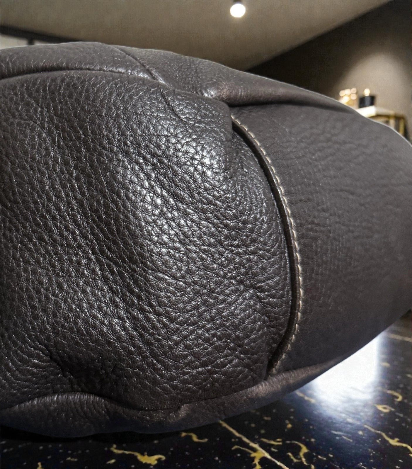 Furla Vintage Hobo Slouch Umhängetasche Dunkelbraunes Leder