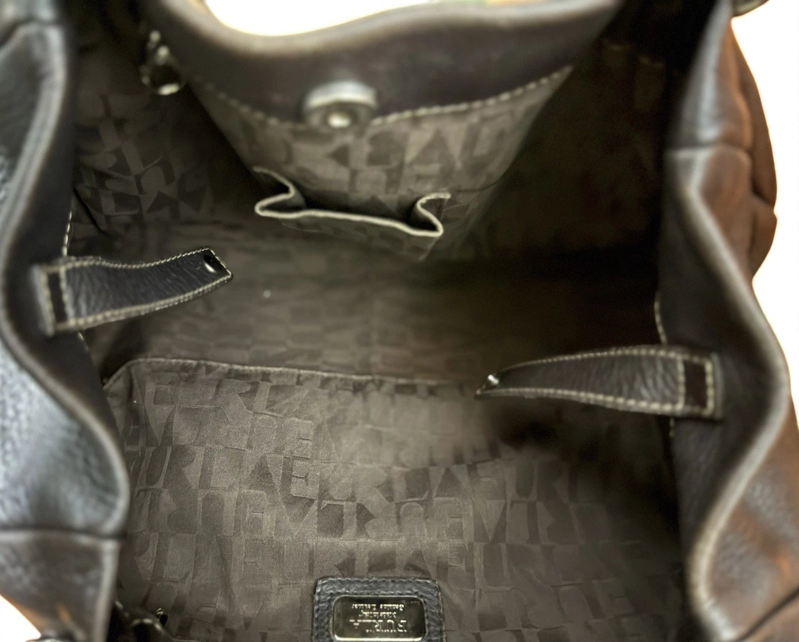 Furla Vintage Hobo Slouch Umhängetasche Dunkelbraunes Leder