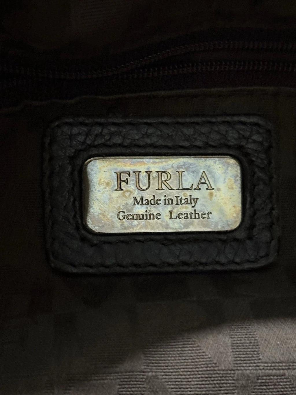 Furla Vintage Hobo Slouch Umhängetasche Dunkelbraunes Leder