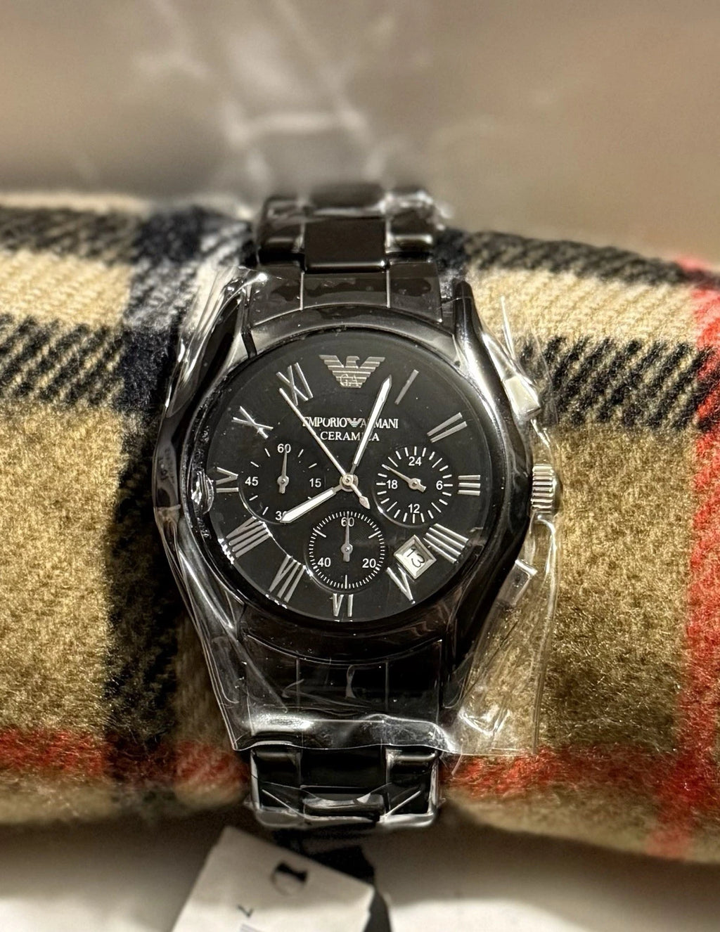 Emporio Armani Ceramica Herren Chronograph Quarzuhr mit Datum AR-1400