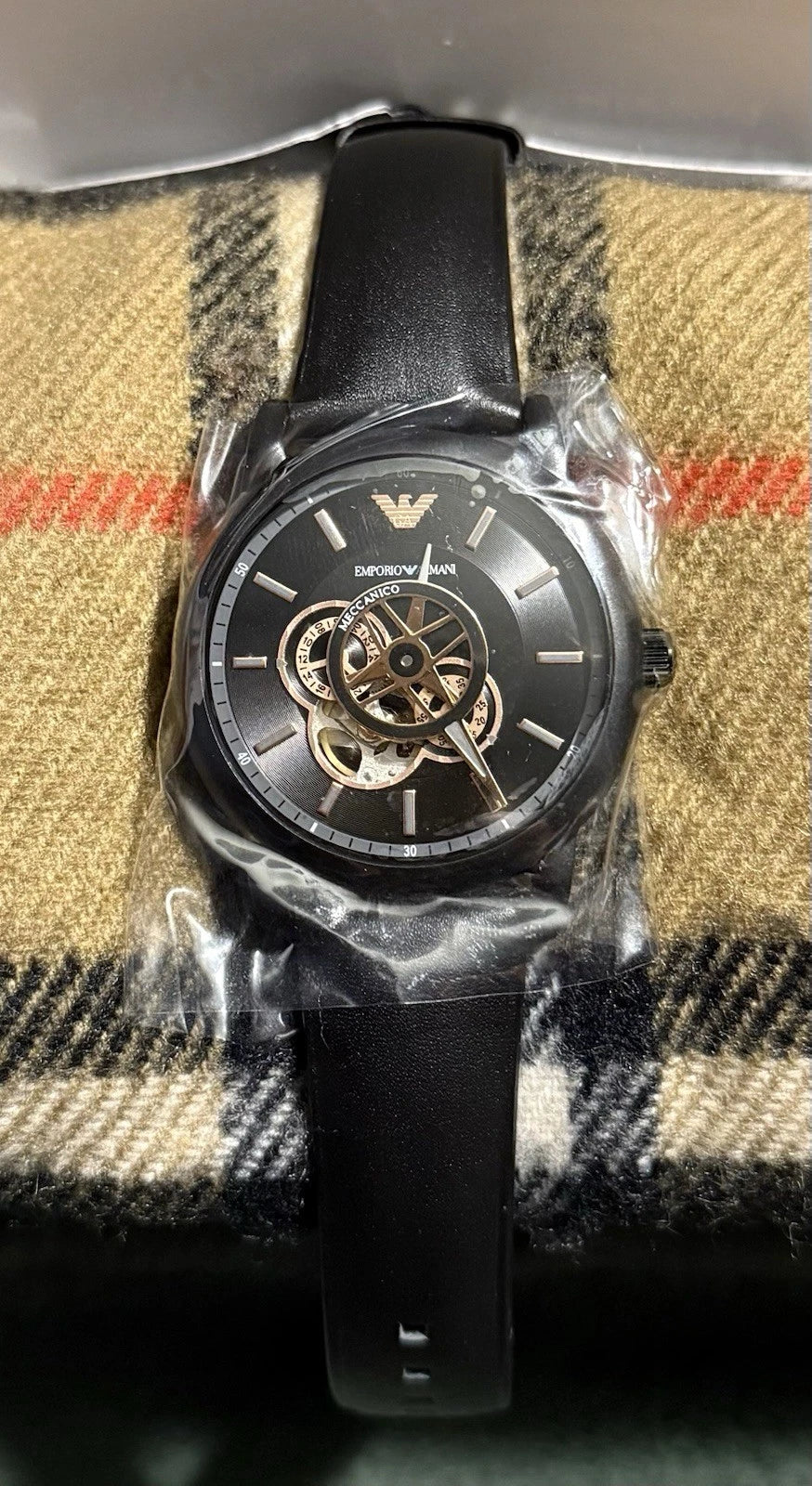 Emporio Armani Herrenuhr Meccanico AR60012 Lederarmband NEU mit Etikett